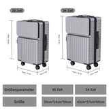 Rosahqnda 3-Piece Trolley Suitcase Set 4 Universal wheels Lock Case ABS Hard Sleeve Travel storage