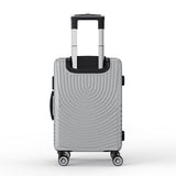 Anajqaqia 3-Piece Travel Suitcase Set with Wheels and Lock, Hard-Shell Trolley, Telescopic Handle, M, L, XL, Silvery