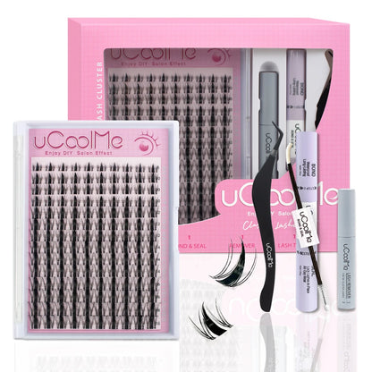 UcoolMe cílios Fairy Lashes Cluster C Curl 140 Pcs Clusters de Cílios Individuais Extensão de Cílios Postiços Natural Look Iniciante Frie