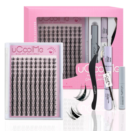 Pestañas UcoolMe Fairy Lashes Cluster C Curl 140 piezas individuales, extensiones de pestañas postizas, aspecto natural, gratis para principiantes 