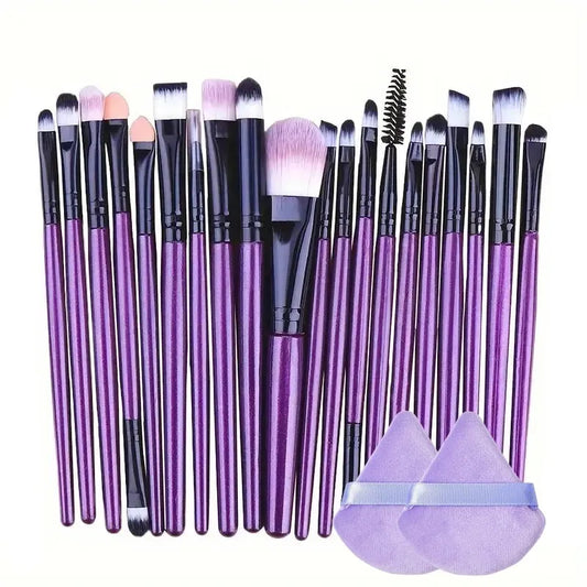 Juego de 20 brochas de maquillaje, delineador, difuminador, para mejillas, ojos, base cosmética, juego de brochas de maquillaje