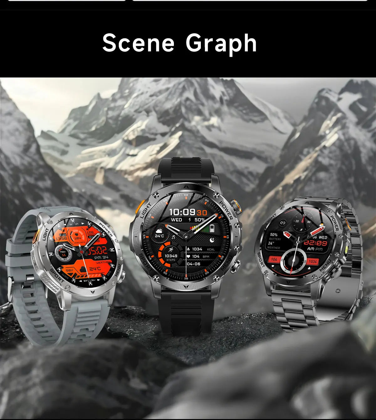 Novo Smartwatch Militar para Atividades ao Ar Livre (Modelo 2026) – Bateria de 1000 mAh de Longa Duração, Monitoramento de Fitness, À Prova d'Água, Estilo Tático e Esportivo