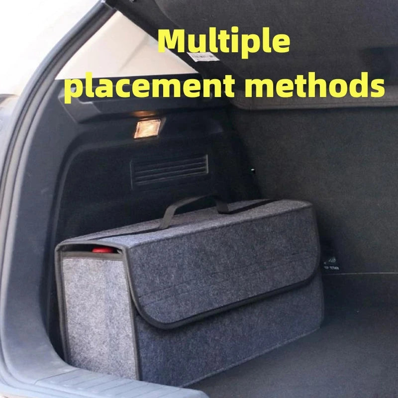 Large Anti-Slip Compartment Boot Storage Organizer Tool Car Storage Bag Car Trunk Organizer Soft Felt Storage Box Accessories