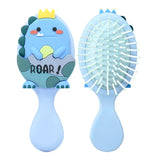 Cute Cartoon Dinosaur Hair Brush Set Detangling Mini Brush Set Travel Protable Comb Folding Mirror for Child Baby Girls Boys