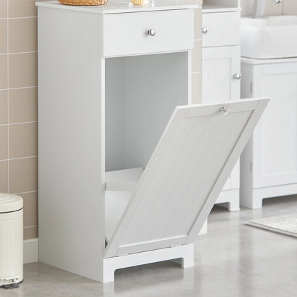 SoBuy BZR21 laundry wardrobe with fold-out laundry bag laundry chest laundry collector with drawers laundry basket bathroom wardrobe