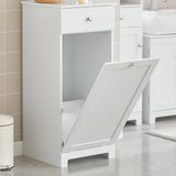 SoBuy BZR21 laundry wardrobe with fold-out laundry bag laundry chest laundry collector with drawers laundry basket bathroom wardrobe
