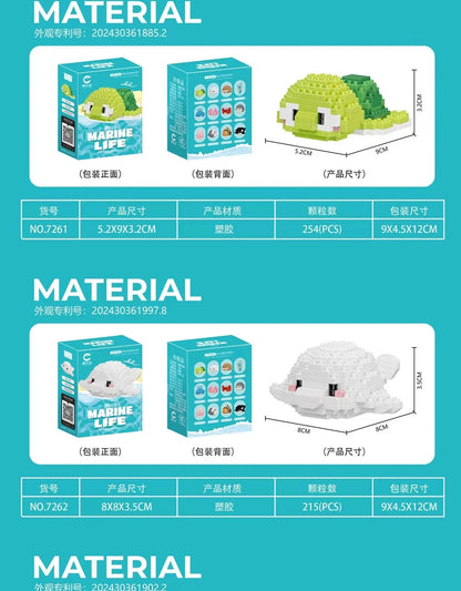 Creative Ocean World Animal Particle Building Blocks Toys Children's Toys Mini Animal Model Educational Toys Compatible Building