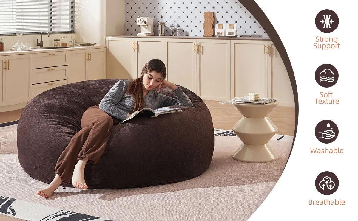 Bean Bag Chair with Filling Included Big Bean Bags Couch for Adults, Giant Beanbag Lazy Sofa for Living Room Bedroom and Dorm