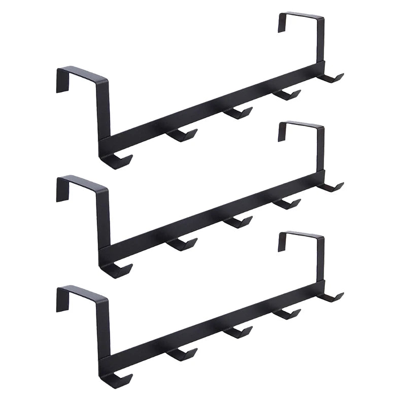 Ganchos para puerta de dormitorio, 5 ganchos, organizador de baño para el hogar, perchero para ropa, abrigos, sombreros, toallas, accesorios de baño y cocina.