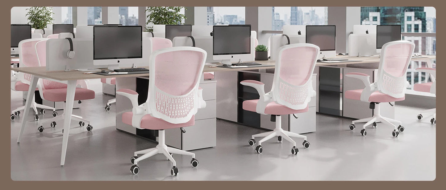 Naspaluro Ergonomic Office Chair Desk Chair with 90 ° Folding Armrest's Breathable Mesh Padding for Bedroom Home Office Study
