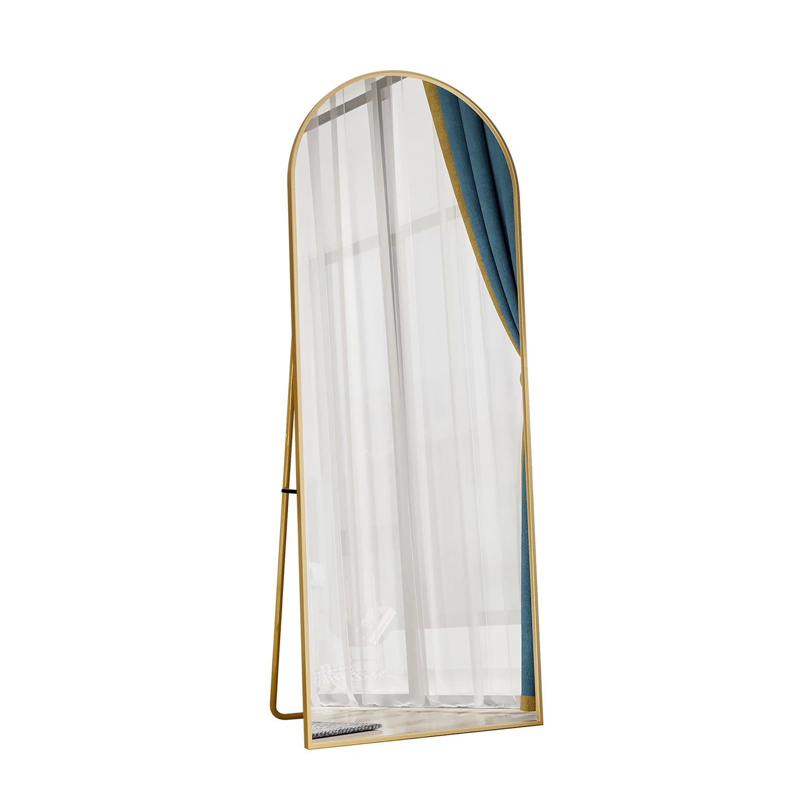 Anajqaqia 162×53cm Full Body Mirror, Curved Standing Mirror, Floor Mirror with Tempered Glass and Aluminum Alloy Frame