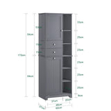 SoBuy BZR104 high wardrobe with fold-out bathroom wardrobe narrow laundry wardrobe bathroom shelf bathroom wardrobe