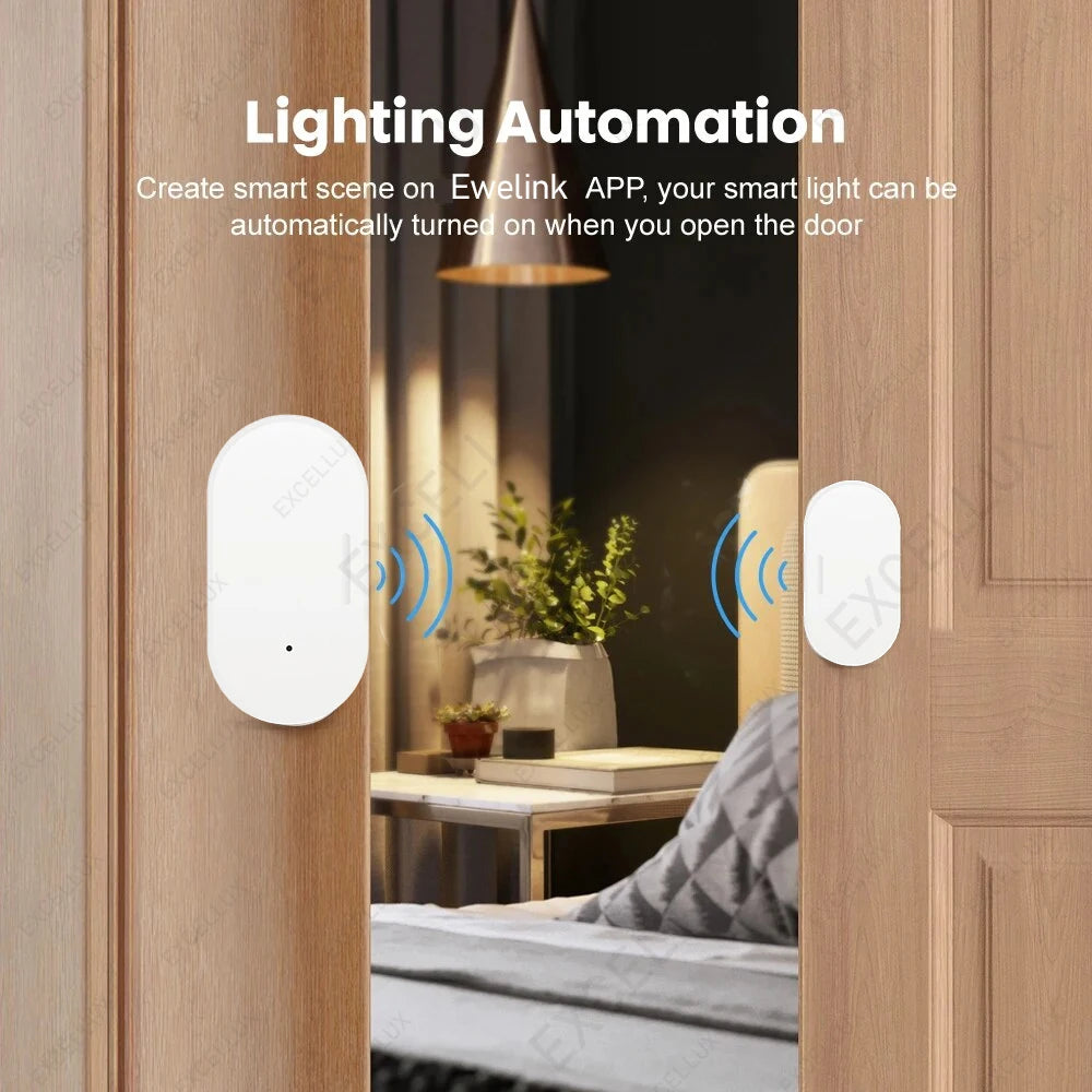 EWelink ZigBee Door And Window Magnetic Sensor Wireless Door Alarm Detector Smart Home Security Works With Zigbee2MQTT Alexa ZHA