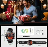 Novo Smartwatch Militar para Atividades ao Ar Livre (Modelo 2026) – Bateria de 1000 mAh de Longa Duração, Monitoramento de Fitness, À Prova d'Água, Estilo Tático e Esportivo