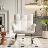 Anajqaqia Rocking Chair, Armchair, Upholstered Swing Chair with High Backrest, for Living Room Bedroom Balcony, Lambswool, Beige