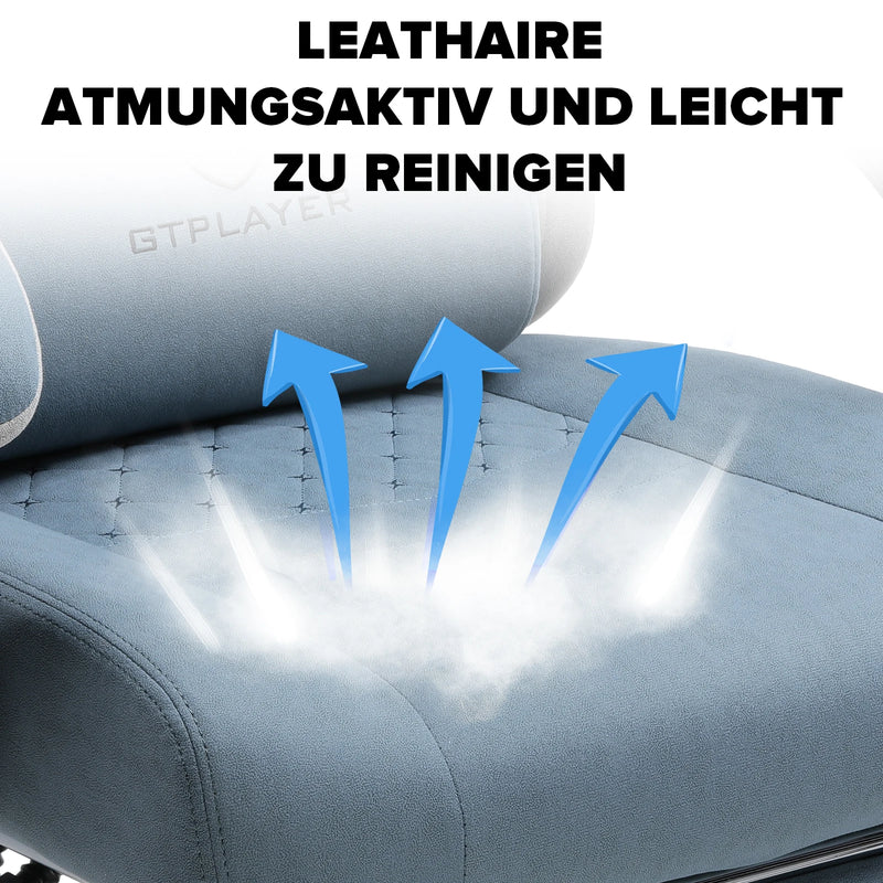 GTPLAYER Gaming Chair, Computer Office Chair with Pocket Spring Cushion, Linkage Armrests and Footrest, High Back Ergonomic Comp