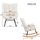 Anajqaqia Rocking Chair, Armchair, Upholstered Swing Chair with High Backrest, for Living Room Bedroom Balcony, Lambswool, Beige