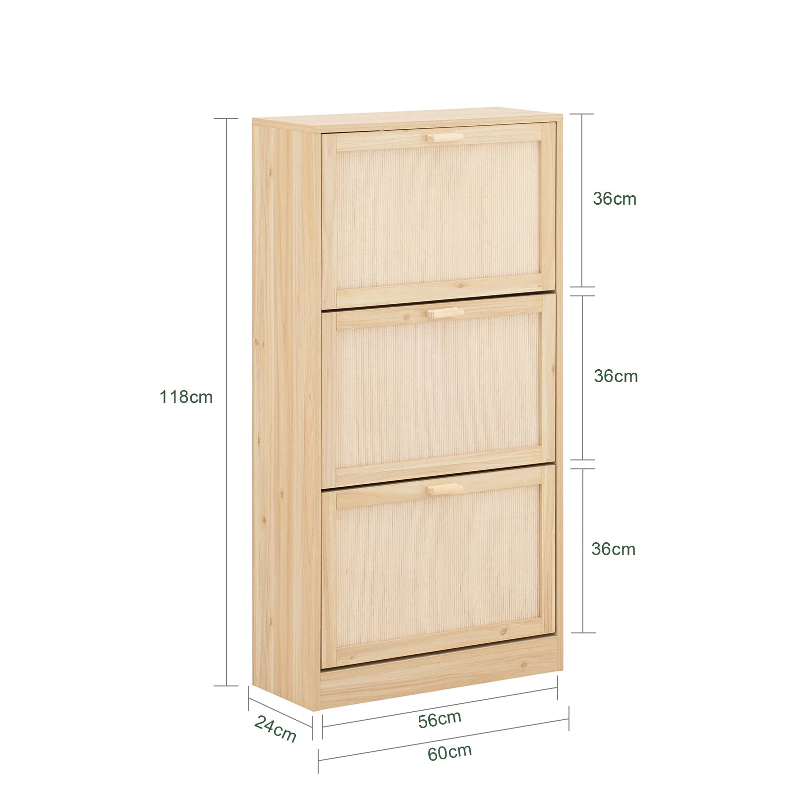 SoBuy FSR159-N 3 flap shoe cabinet narrow shoe shelf shoe rack with 6 shelf surfaces shoe chest of drawers