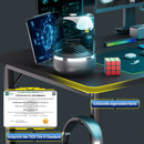 COMHOMA Desk Gaming table with Shelf, corner desk with USB charging port and socket, 120cm computer table L shape PC