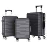 Rosahqnda 3-Piece Trolley Suitcase Set 4 Universal wheels Lock Case ABS Hard Sleeve Travel storage