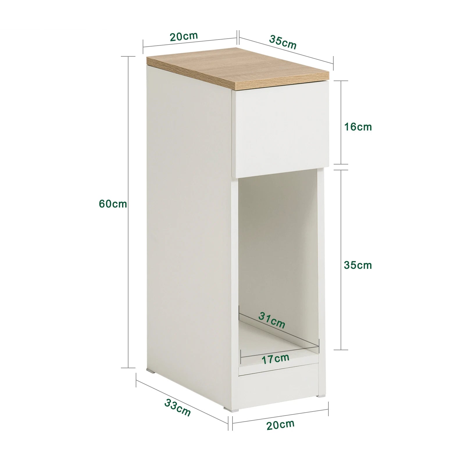 SoBuy FBT111x2 Bedside Table 2 set with drawer for box spring bed sofa table 2 pieces side table table narrow bedside cabinet