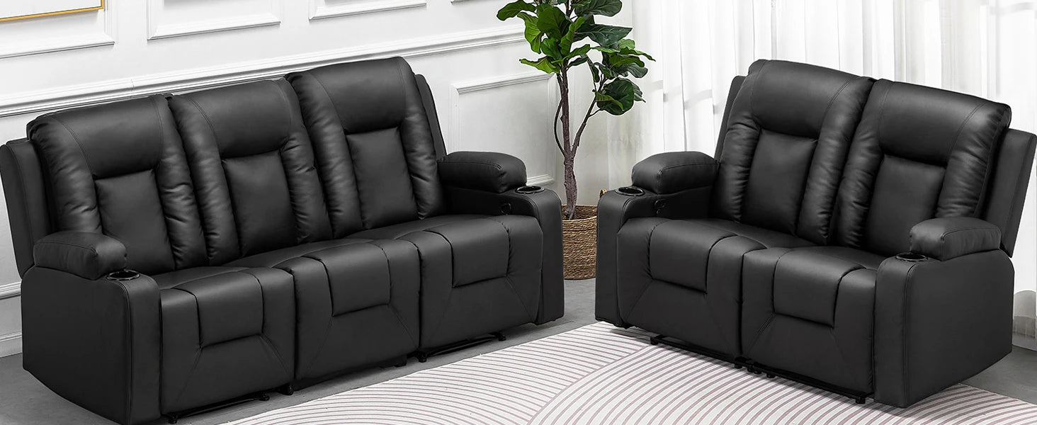COMHOMA Recliner TV Armchair with Reclining and Footrest, Thick Backrest and Armrests, 360° Swivel