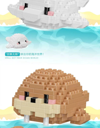 Creative Ocean World Animal Particle Building Blocks Toys Children's Toys Mini Animal Model Educational Toys Compatible Building