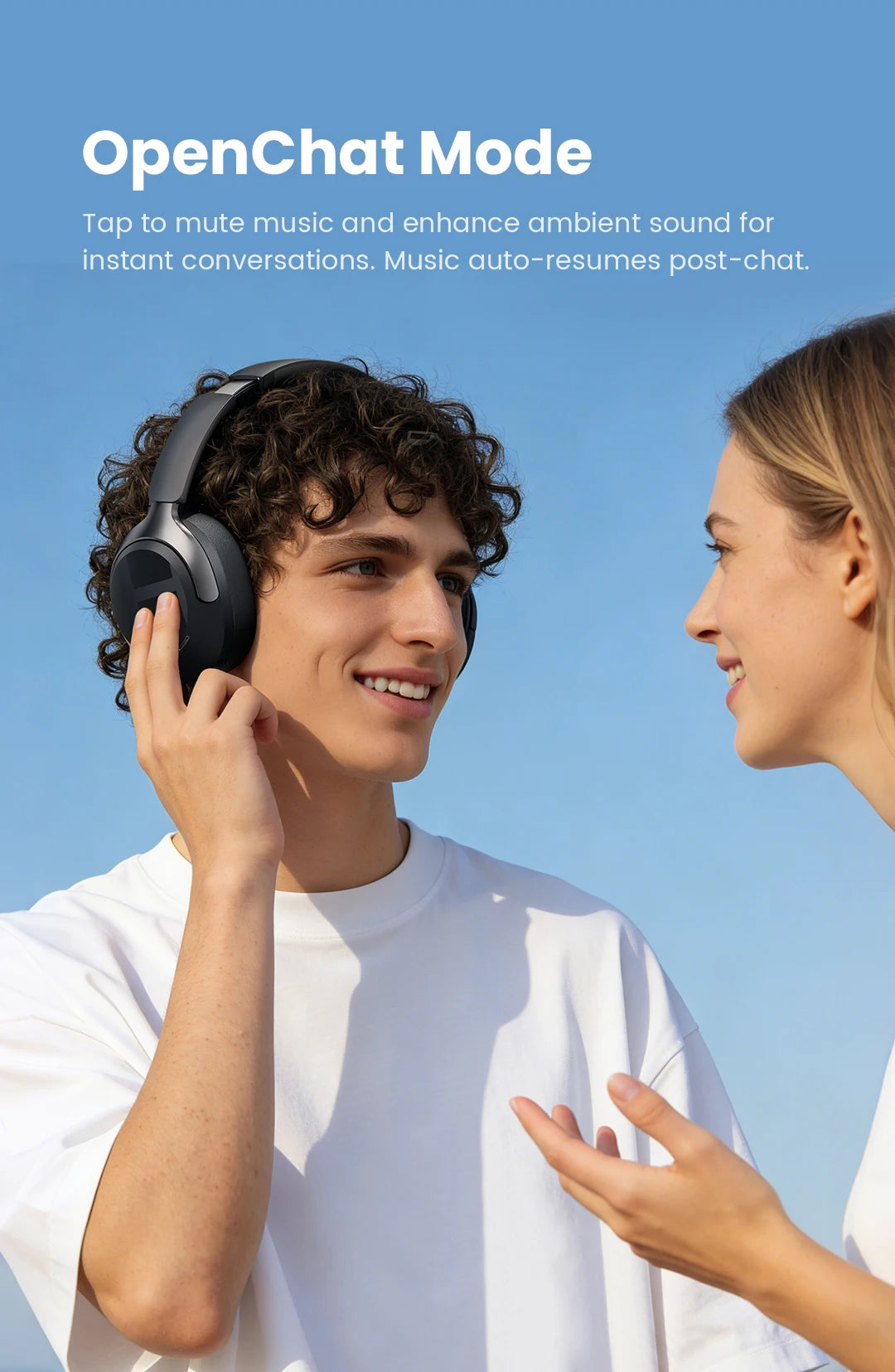 Fone de Ouvido Sem Fio HAYLOU S40 ANC com Cancelamento de Ruído de 50dB, Áudio Espacial 3D Hi-Res, LDAC, Bluetooth 6.0 e Design Over-Ear