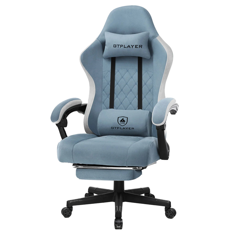 GTPLAYER Gaming Chair, Computer Office Chair with Pocket Spring Cushion, Linkage Armrests and Footrest, High Back Ergonomic Comp