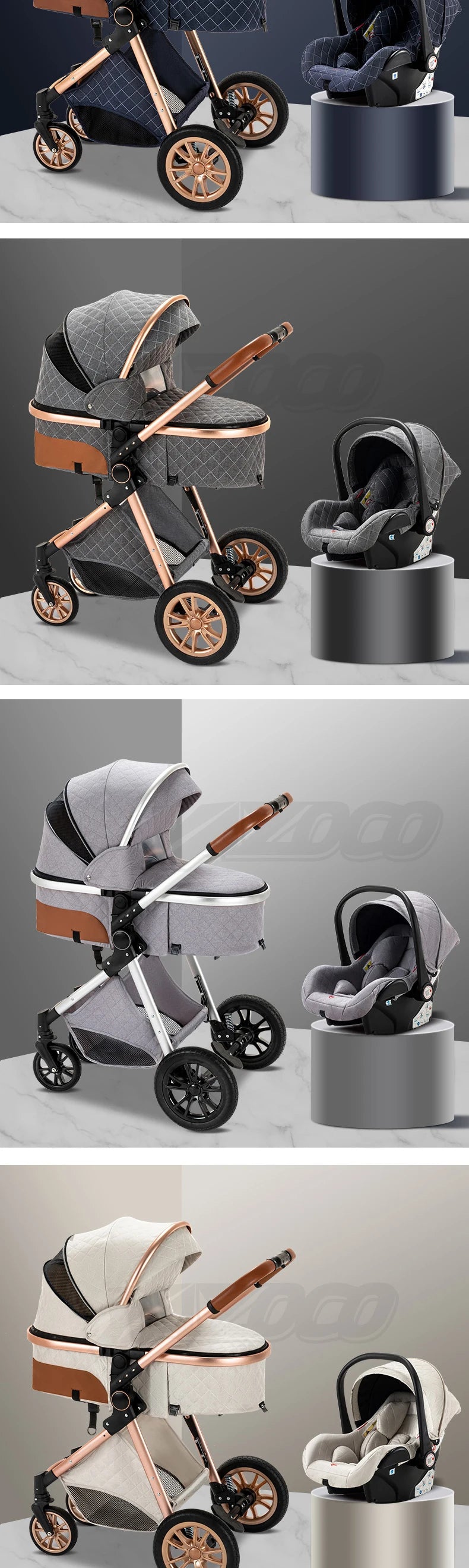 Baby stroller 3 in1,four wheel stroller,2 in 1 baby car,Lightweight strollers,Mutifunction Strollers,baby carriage,Poussette