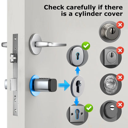 RAYKUBE V1 Adjustable TT Lock/ Tuya Bluetooth Smart Fingerprint Digital Cylinder Lock with APP/Password/RFID Card/Key  unlock
