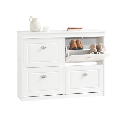 SoBuy FSR79 Shoe cabinet with 4 flap shoe rack shoe dump truck with 8 shelf surfaces Shoe chest of drawers Shoe shelf