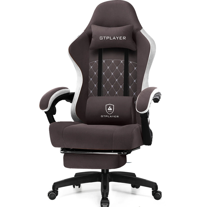 GTPLAYER Gaming Chair, Computer Office Chair with Pocket Spring Cushion, Linkage Armrests and Footrest, High Back Ergonomic Comp