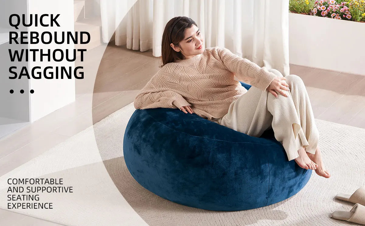Bean Bag Chair with Filling Included Big Bean Bags Couch for Adults, Giant Beanbag Lazy Sofa for Living Room Bedroom and Dorm