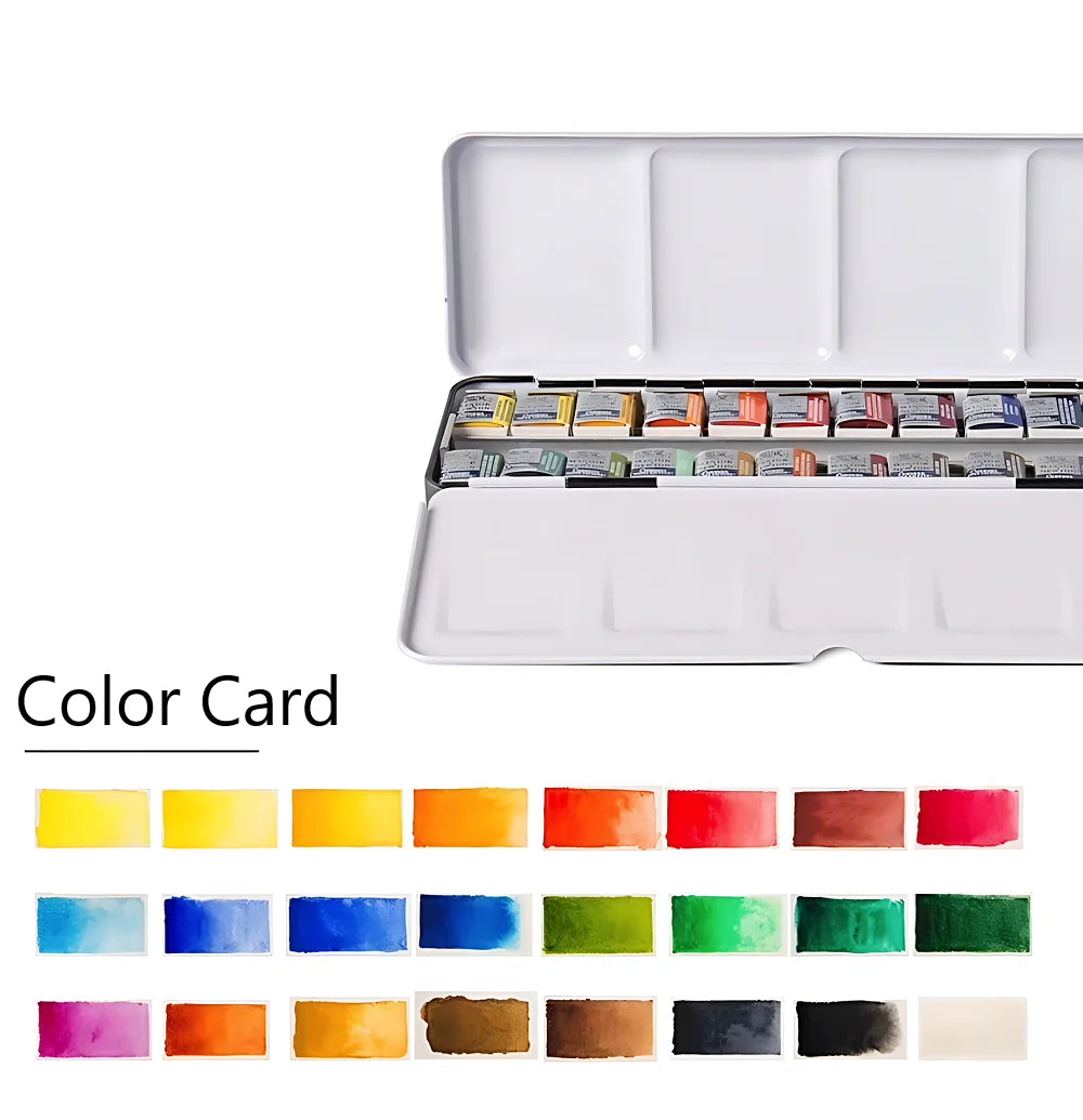 Winsor & Newton Cotman High-Quality Watercolor Paint 24-Color Half-Pan Artist Art Student Special Sketch Paint Set