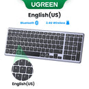 UGREEN Keyboard Wireless Bluetooth 5.0 2.4G Russian/Korean/EN 99 Keycaps For MacBook iPad PC Tablet USB C Rechargeable Keyboard