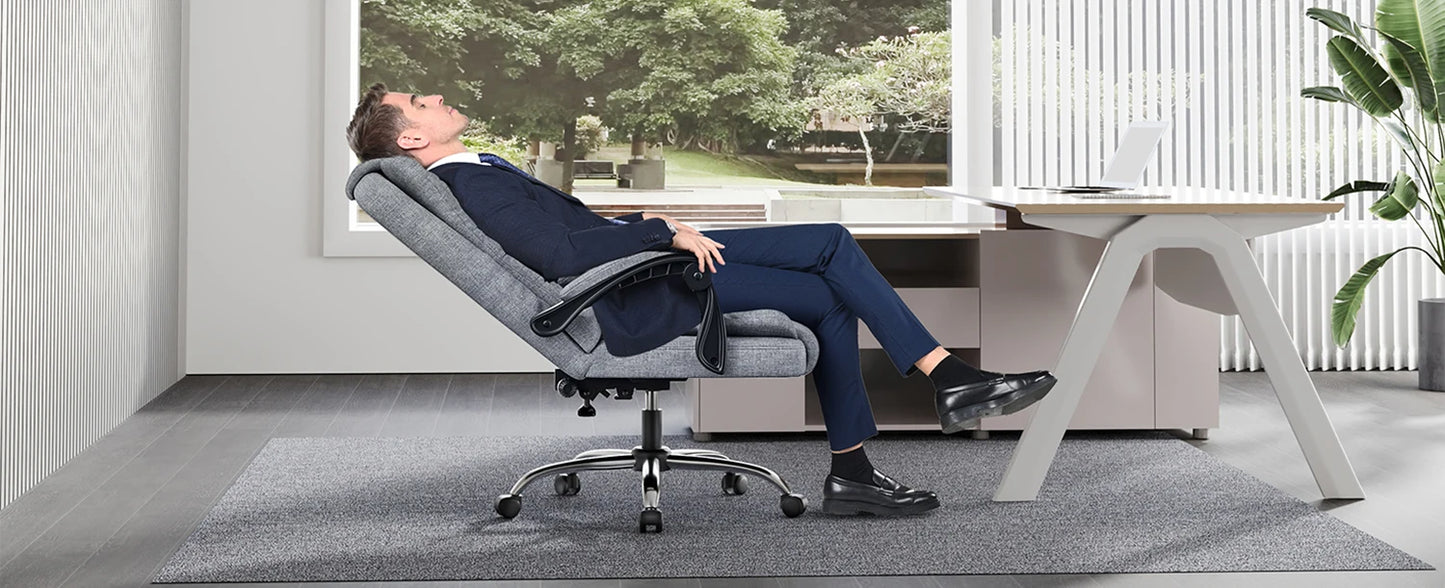 Naspaluro Ergonomic Office Chair Desk Chair with High Backrest PU Leather Swivel Chair Deck Chair Gaming Chair for Office Home