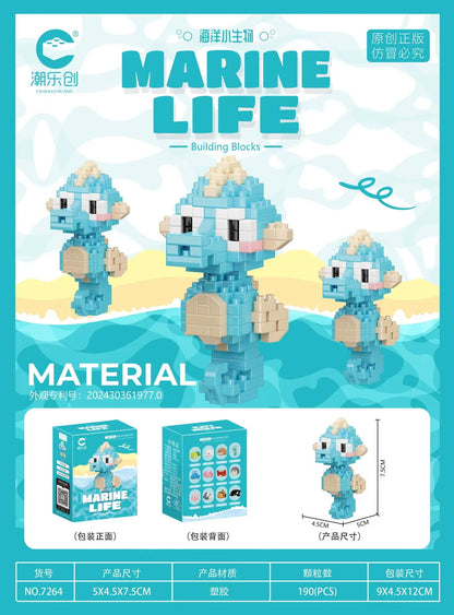 Creative Ocean World Animal Particle Building Blocks Toys Children's Toys Mini Animal Model Educational Toys Compatible Building
