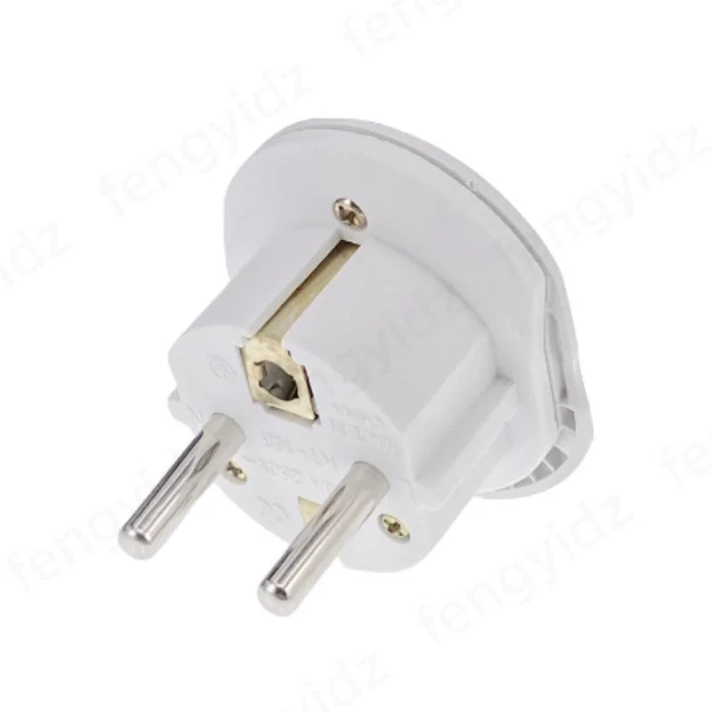 Adaptador de viaje universal con enchufe europeo, 2 tomas redondas, enchufe de pared, alta calidad, AU, EE. UU., RU, CN a UE, KR, 16 A, 250 V 