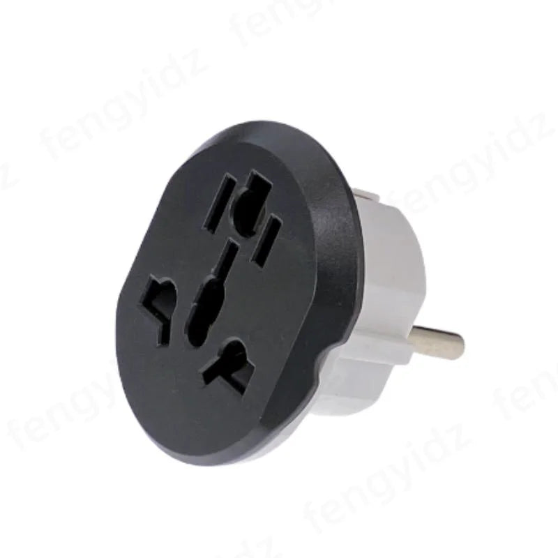 Adaptador de viaje universal con enchufe europeo, 2 tomas redondas, enchufe de pared, alta calidad, AU, EE. UU., RU, CN a UE, KR, 16 A, 250 V 