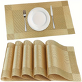 Place Mats for Kitchen Dining Table, Heat-Resistant Anti-Skid Stain Washable PVC Table Mats, Easy to Cleaning Dinner Mats