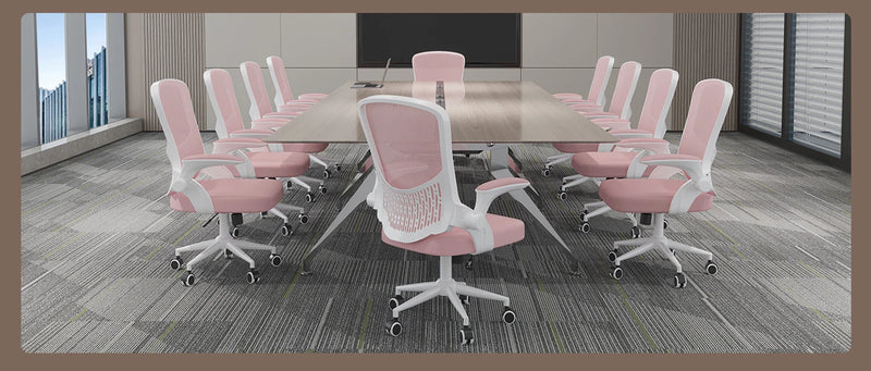 Naspaluro Ergonomic Office Chair Desk Chair with 90 ° Folding Armrest's Breathable Mesh Padding for Bedroom Home Office Study