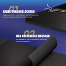 GTPLAYER Gaming table, Gaming desk 120x60cm, PC table Gamer table with Carbon Fiber Surface/LED/socket, Black