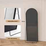 Anajqaqia 162×53cm Full Body Mirror, Curved Standing Mirror, Floor Mirror with Tempered Glass and Aluminum Alloy Frame