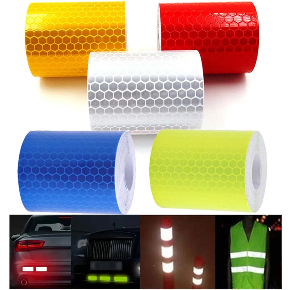 Adesivo de carro fita de advertência segurança alta visibilidade auto adesivo à prova dwaterproof água branco vermelho amarelo azul bicicleta adesivo reflexivo accessorry