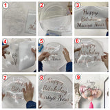 Pegatina dorada con nombre personalizado, globos de burbujas transparentes, pegatina personalizada para cumpleaños, bodas, baby shower, fiestas y decoración navideña. 