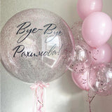 Pegatina dorada con nombre personalizado, globos de burbujas transparentes, pegatina personalizada para cumpleaños, bodas, baby shower, fiestas y decoración navideña. 