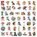 Adesivos impermeáveis com patrulha de pata para crianças, 50pcs, brinquedo clássico, desenhos animados, computador, água, copo, guitarra, bagagem, sem cola, diy