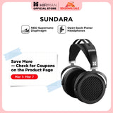 HIFIMAN SUNDARA Over-Ear Full-Size Planar Magnetic Headphones (Black) with High Fidelity Design Metal Casing