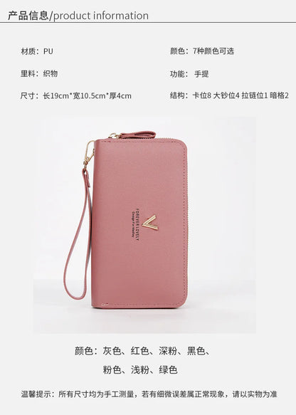 Long Women's Wallet Female Purses Tassel Coin Purse Card Holder Wallets Double Zipper Pu Leather Clutch Luxury Money Phone Bag